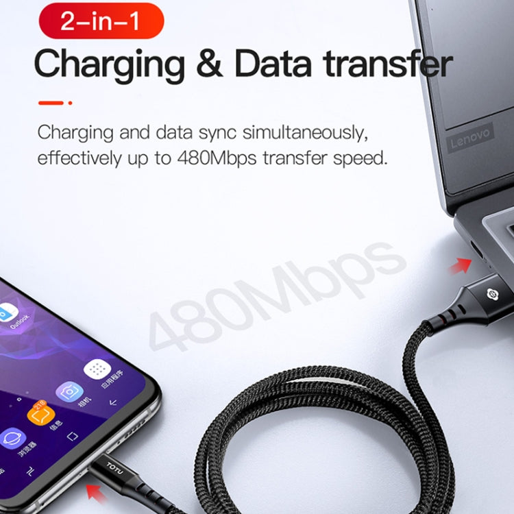 TOTUDESIGN BMA-022 Hard-edged Series Micro Charging Cable, Length : 1m(Black)