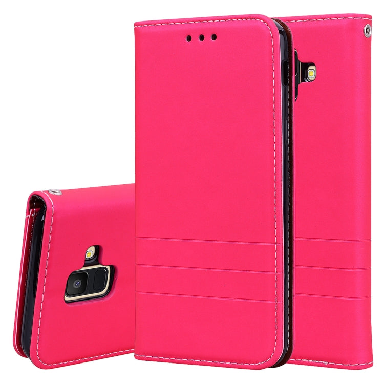 Fashion Magnet Horizontal Flip Leather Case for Galaxy A6 (2018), with Holder & Card Slots & Wallet
