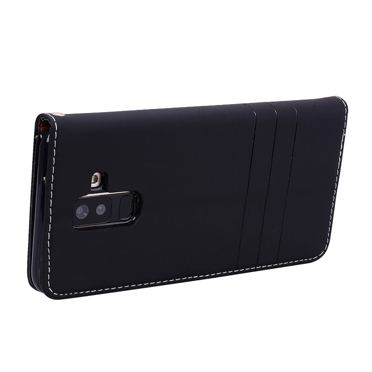 Fashion Magnet Horizontal Flip Leather Case for Galaxy A6+ (2018), with Holder & Card Slots & Wallet