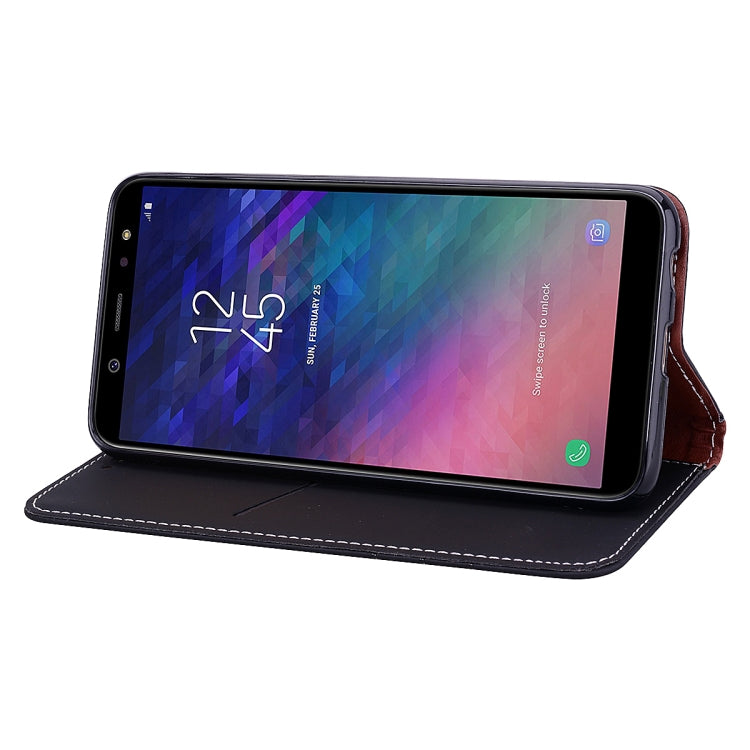 Fashion Magnet Horizontal Flip Leather Case for Galaxy A6+ (2018), with Holder & Card Slots & Wallet