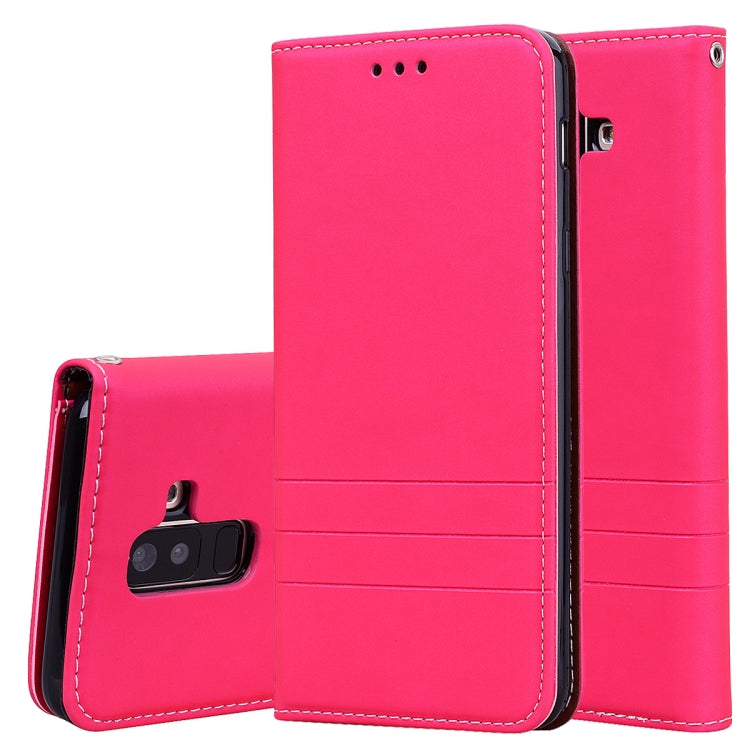 Fashion Magnet Horizontal Flip Leather Case for Galaxy A6+ (2018), with Holder & Card Slots & Wallet