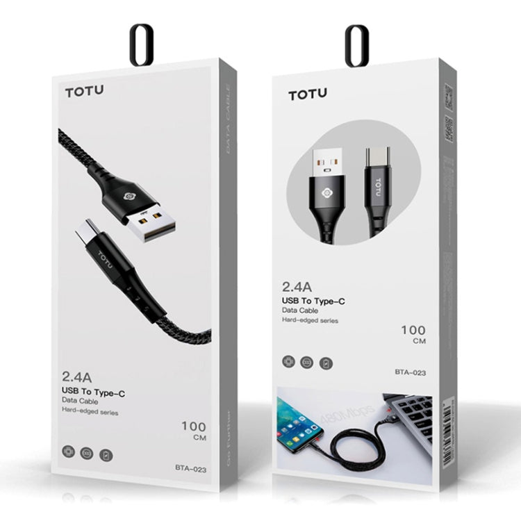 TOTUDESIGN BTA-023 Hard-edged Series USB-C / Type-C Charging Cable, Length : 1m(Purple)