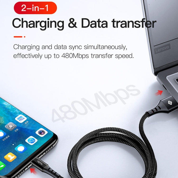 TOTUDESIGN BTA-023 Hard-edged Series USB-C / Type-C Charging Cable, Length : 1m(Purple)