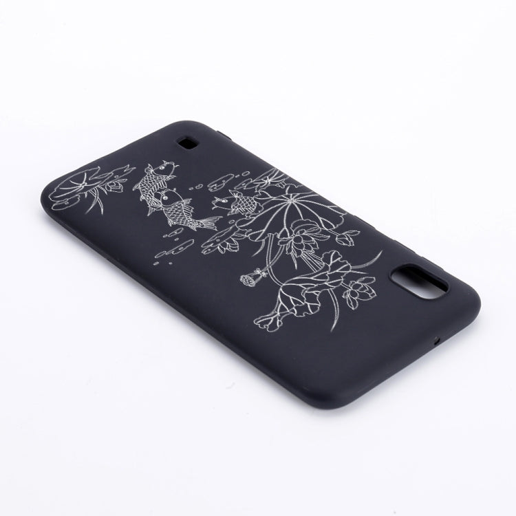 Lotus Pond Painted Pattern Soft TPU Case for Galaxy A10