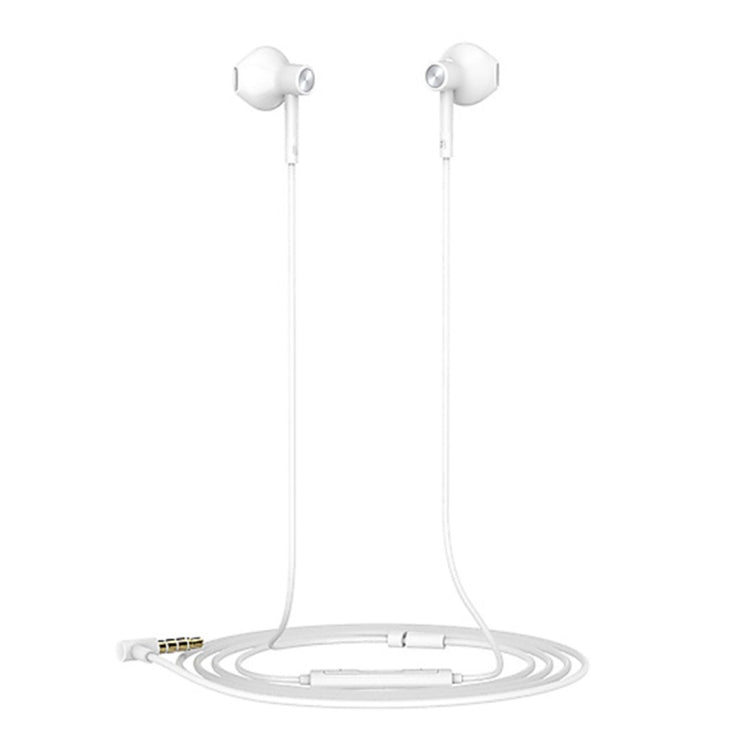 DP-20 3.5mm Plug L-type Earphones HIFI Wire Control In Ear Volume Control Headsets(White), For Lenovo