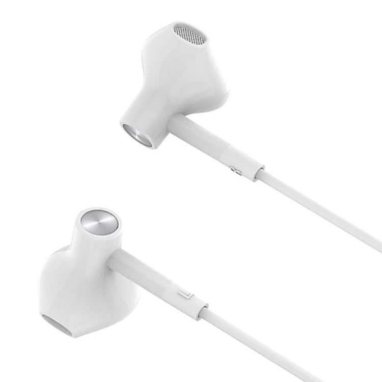 DP-20 3.5mm Plug L-type Earphones HIFI Wire Control In Ear Volume Control Headsets(White), For Lenovo