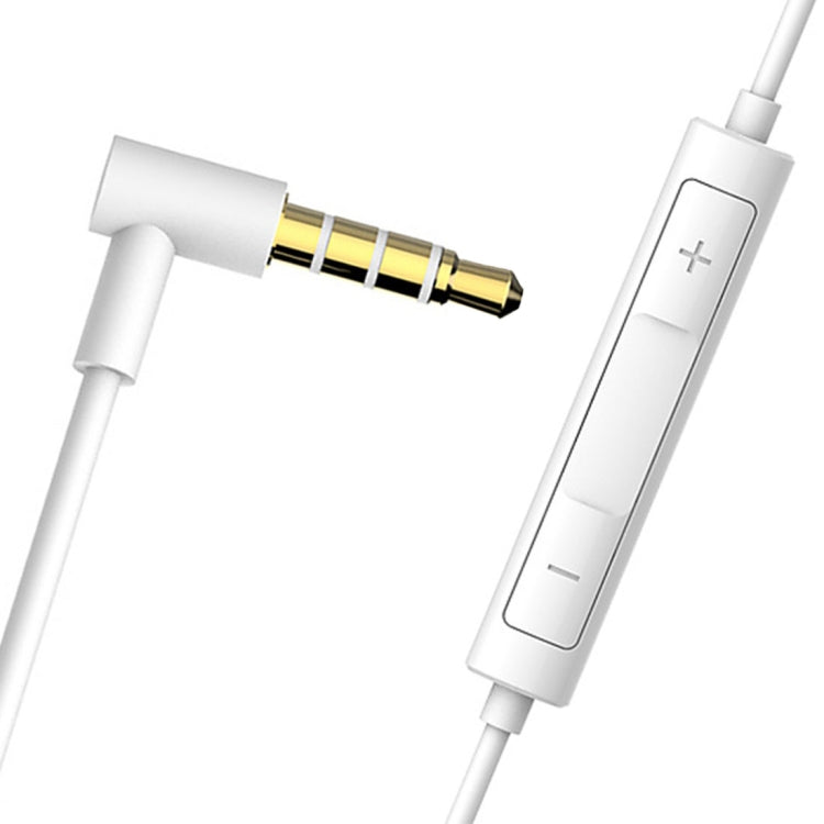DP-20 3.5mm Plug L-type Earphones HIFI Wire Control In Ear Volume Control Headsets(White), For Lenovo