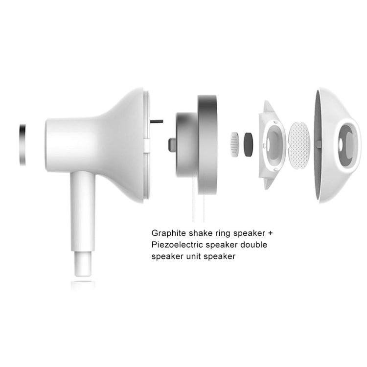 DP-20 3.5mm Plug L-type Earphones HIFI Wire Control In Ear Volume Control Headsets(White), For Lenovo