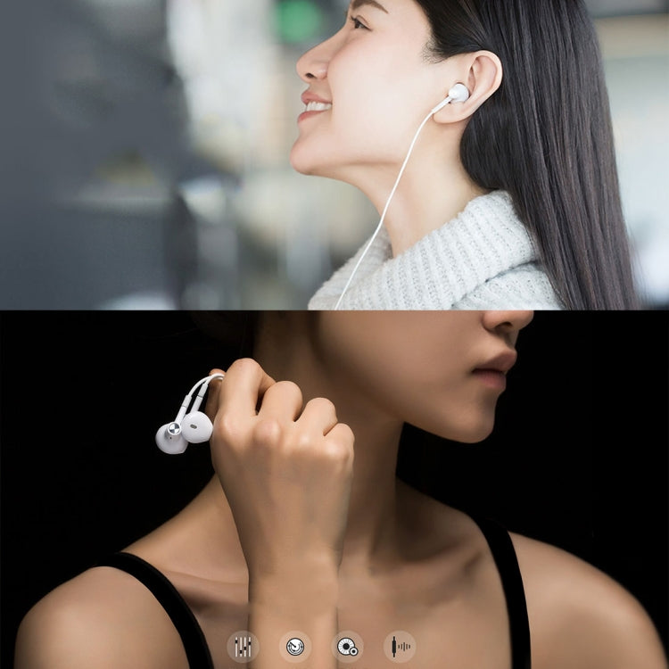 DP-20 3.5mm Plug L-type Earphones HIFI Wire Control In Ear Volume Control Headsets(White), For Lenovo