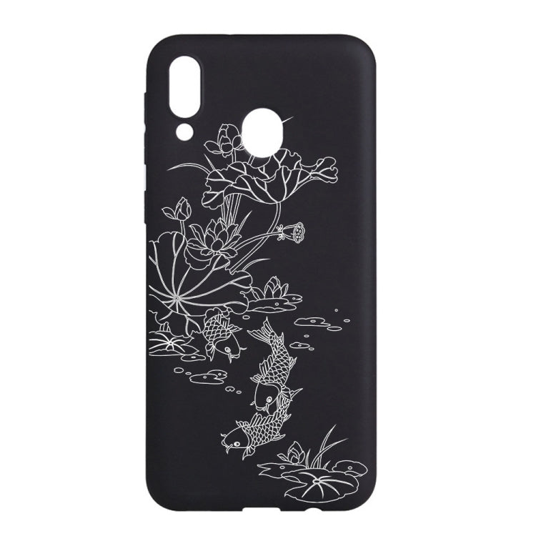 Lotus Pond Painted Pattern Soft TPU Case for Galaxy A30