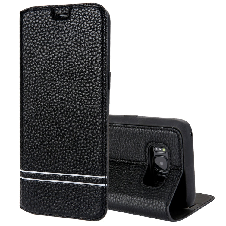 For Galaxy S8 Litchi Texture Horizontal Flip Leather Case with Holder & Card Slots