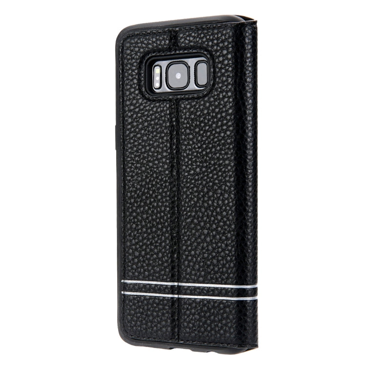 For Galaxy S8 Litchi Texture Horizontal Flip Leather Case with Holder & Card Slots