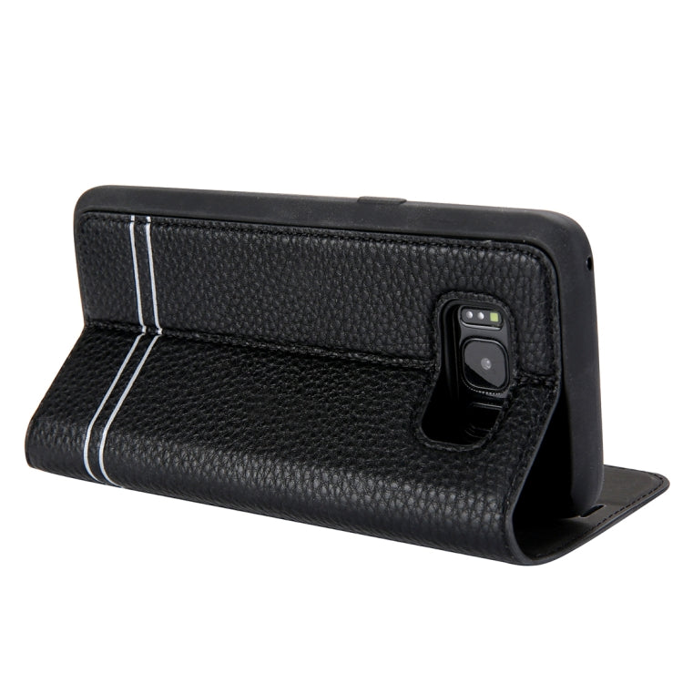 For Galaxy S8 Litchi Texture Horizontal Flip Leather Case with Holder & Card Slots