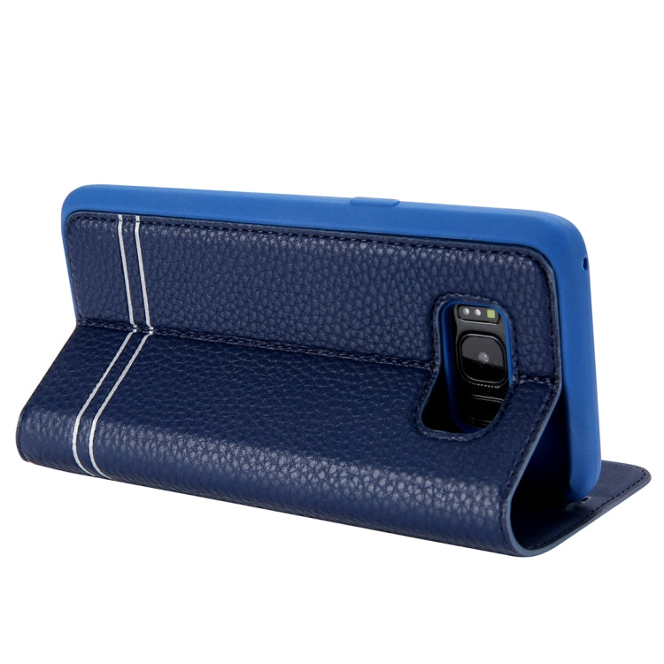 For Galaxy S8 Litchi Texture Horizontal Flip Leather Case with Holder & Card Slots
