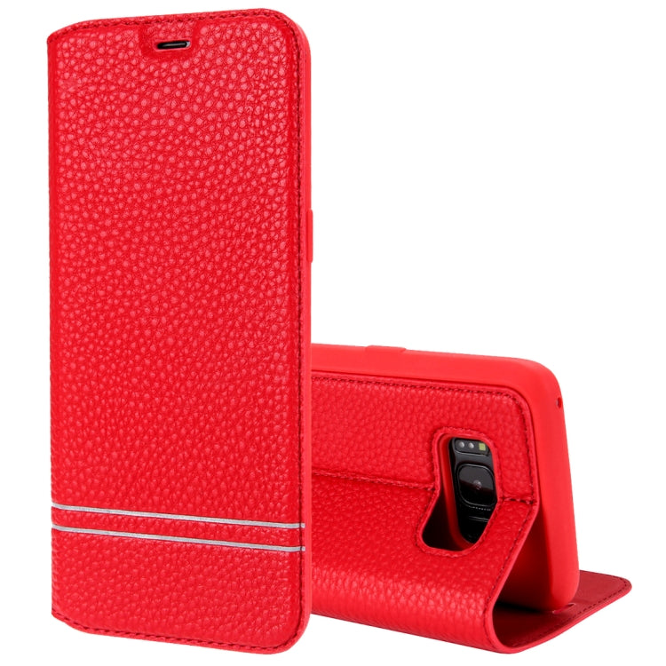 For Galaxy S8 Litchi Texture Horizontal Flip Leather Case with Holder & Card Slots