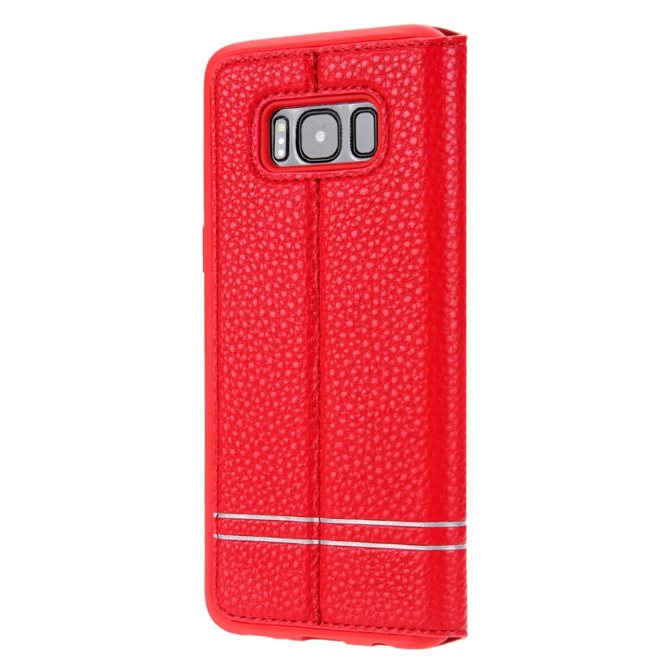 For Galaxy S8 Litchi Texture Horizontal Flip Leather Case with Holder & Card Slots