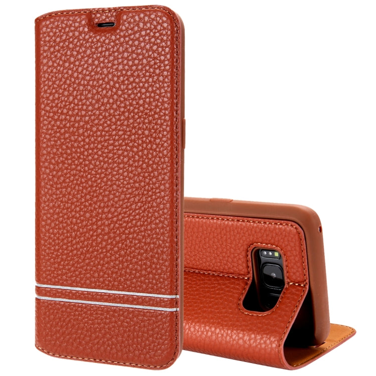 For Galaxy S8 Litchi Texture Horizontal Flip Leather Case with Holder & Card Slots
