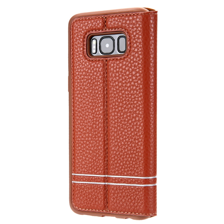 For Galaxy S8 Litchi Texture Horizontal Flip Leather Case with Holder & Card Slots