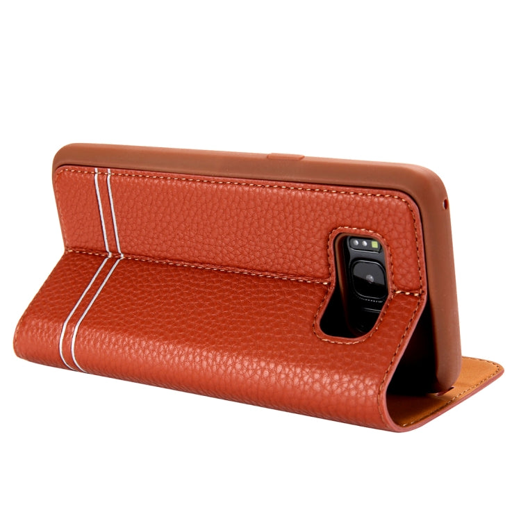For Galaxy S8 Litchi Texture Horizontal Flip Leather Case with Holder & Card Slots
