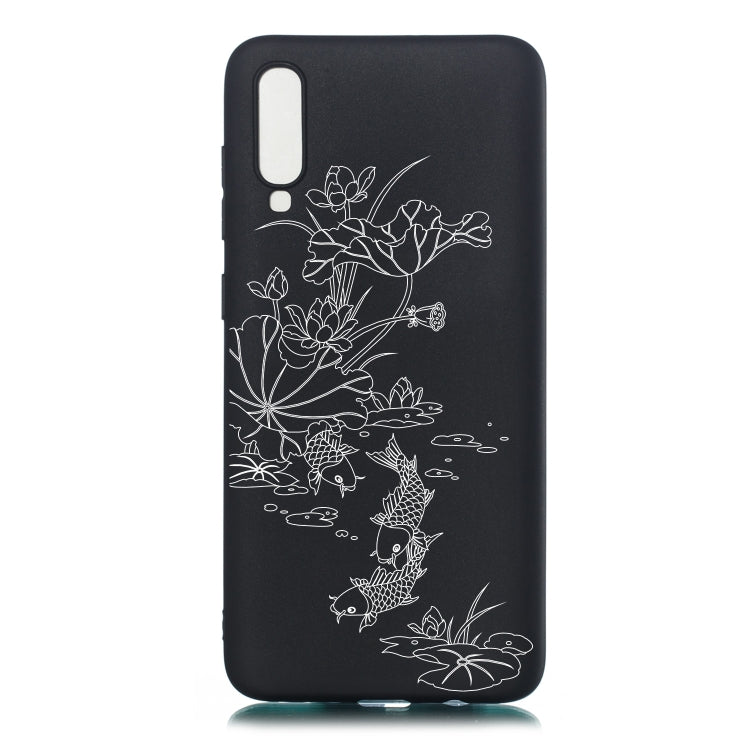 Lotus Pond Painted Pattern Soft TPU Case for Galaxy A70
