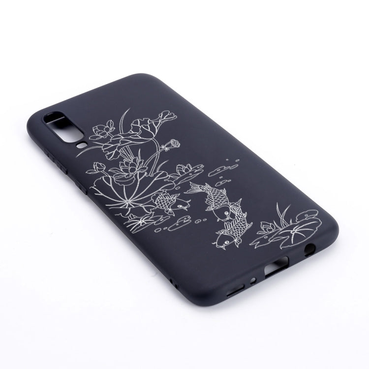 Lotus Pond Painted Pattern Soft TPU Case for Galaxy A70
