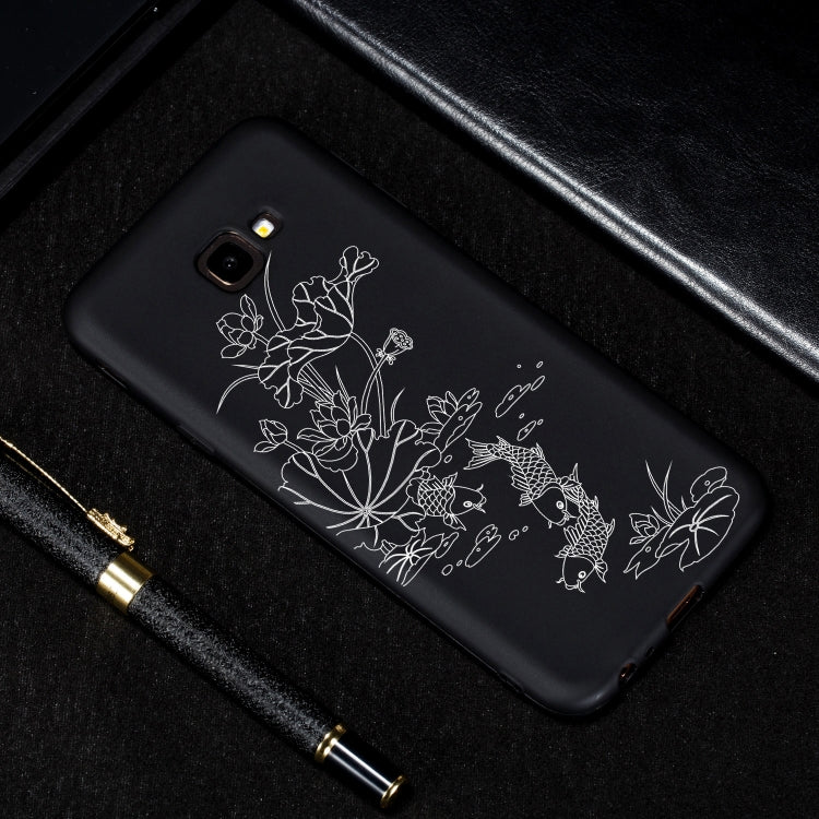 Lotus Pond Painted Pattern Soft TPU Case for Galaxy J4+