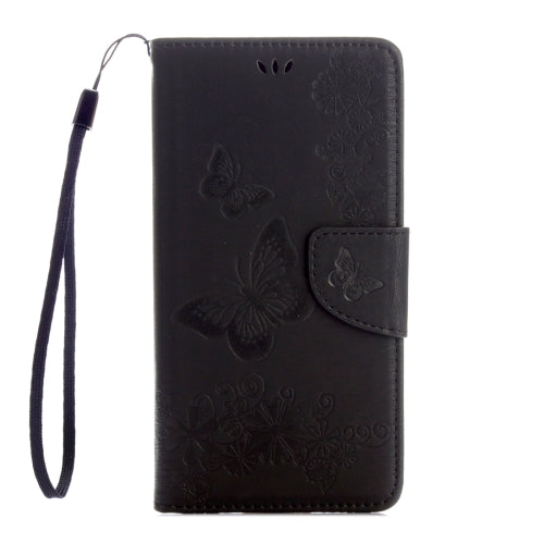 For Galaxy Note 7 / N930 Pressed Flowers Butterfly Pattern Horizontal Flip Leather Case with Magnetic Buckle & Holder & Card Slots & Wallet