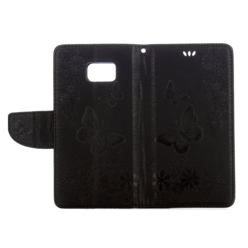 For Galaxy Note 7 / N930 Pressed Flowers Butterfly Pattern Horizontal Flip Leather Case with Magnetic Buckle & Holder & Card Slots & Wallet