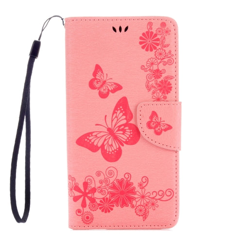 For Galaxy Note 7 / N930 Pressed Flowers Butterfly Pattern Horizontal Flip Leather Case with Magnetic Buckle & Holder & Card Slots & Wallet