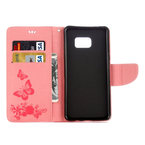 For Galaxy Note 7 / N930 Pressed Flowers Butterfly Pattern Horizontal Flip Leather Case with Magnetic Buckle & Holder & Card Slots & Wallet