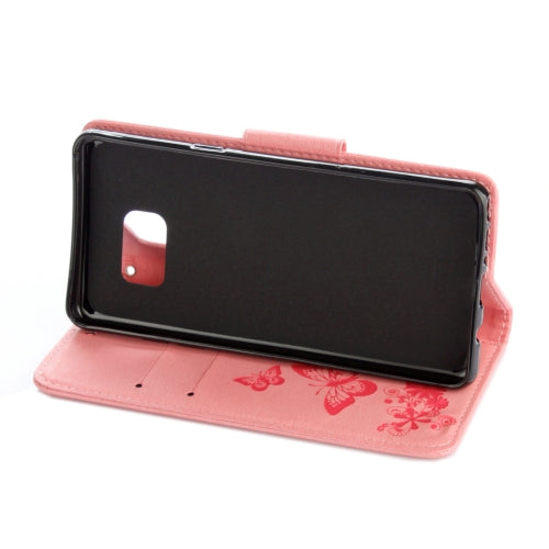For Galaxy Note 7 / N930 Pressed Flowers Butterfly Pattern Horizontal Flip Leather Case with Magnetic Buckle & Holder & Card Slots & Wallet