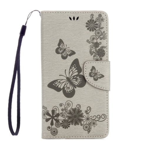 For Galaxy Note 7 / N930 Pressed Flowers Butterfly Pattern Horizontal Flip Leather Case with Magnetic Buckle & Holder & Card Slots & Wallet