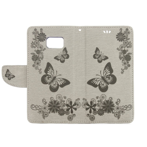 For Galaxy Note 7 / N930 Pressed Flowers Butterfly Pattern Horizontal Flip Leather Case with Magnetic Buckle & Holder & Card Slots & Wallet