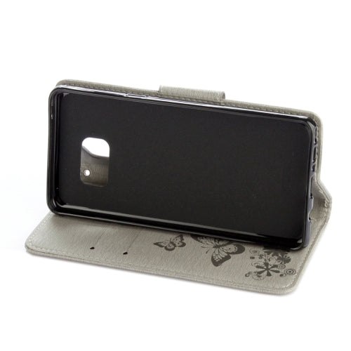 For Galaxy Note 7 / N930 Pressed Flowers Butterfly Pattern Horizontal Flip Leather Case with Magnetic Buckle & Holder & Card Slots & Wallet