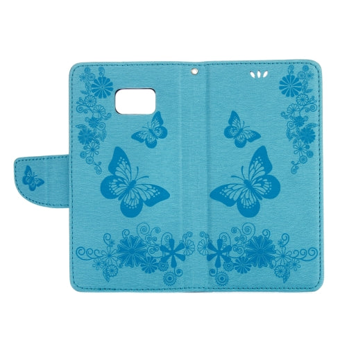 For Galaxy Note 7 / N930 Pressed Flowers Butterfly Pattern Horizontal Flip Leather Case with Magnetic Buckle & Holder & Card Slots & Wallet