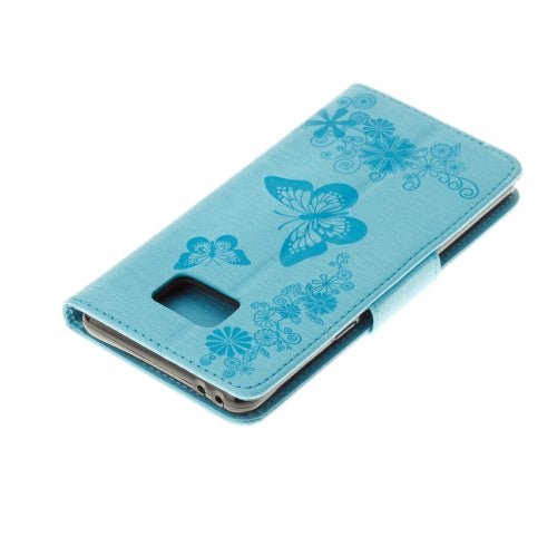 For Galaxy Note 7 / N930 Pressed Flowers Butterfly Pattern Horizontal Flip Leather Case with Magnetic Buckle & Holder & Card Slots & Wallet
