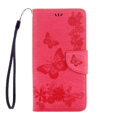 For Galaxy Note 7 / N930 Pressed Flowers Butterfly Pattern Horizontal Flip Leather Case with Magnetic Buckle & Holder & Card Slots & Wallet