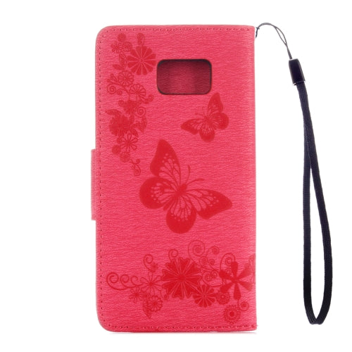 For Galaxy Note 7 / N930 Pressed Flowers Butterfly Pattern Horizontal Flip Leather Case with Magnetic Buckle & Holder & Card Slots & Wallet