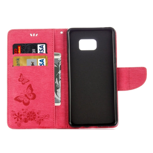 For Galaxy Note 7 / N930 Pressed Flowers Butterfly Pattern Horizontal Flip Leather Case with Magnetic Buckle & Holder & Card Slots & Wallet