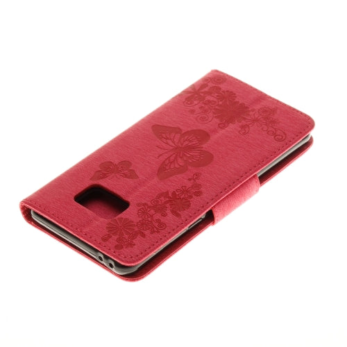 For Galaxy Note 7 / N930 Pressed Flowers Butterfly Pattern Horizontal Flip Leather Case with Magnetic Buckle & Holder & Card Slots & Wallet