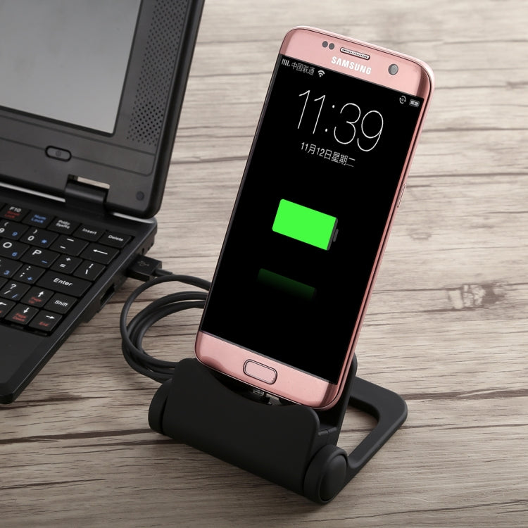 B-D03 2A Micro USB Port Rotatable Charging Dock Station, Cable Length: 1m, For Galaxy, Huawei, Xiaomi, HTC, Sony and other Smartphones(Black)