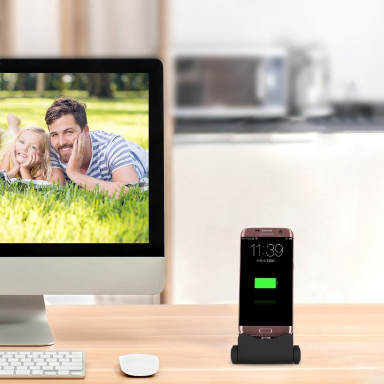 B-D03 2A Micro USB Port Rotatable Charging Dock Station, Cable Length: 1m, For Galaxy, Huawei, Xiaomi, HTC, Sony and other Smartphones(Black)