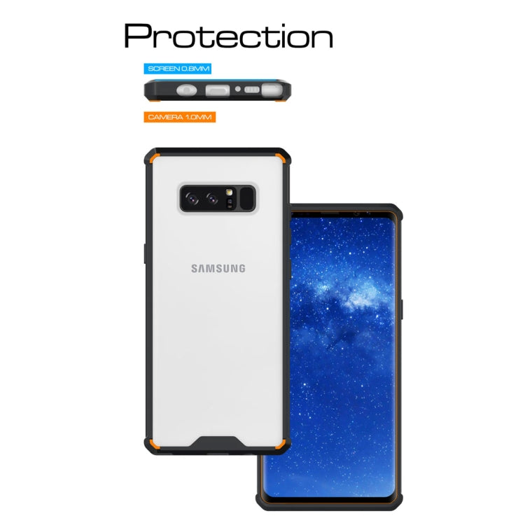 For Galaxy Note 8 Shockproof Acrylic + TPU Transparent Armor Protective Back Cover Case