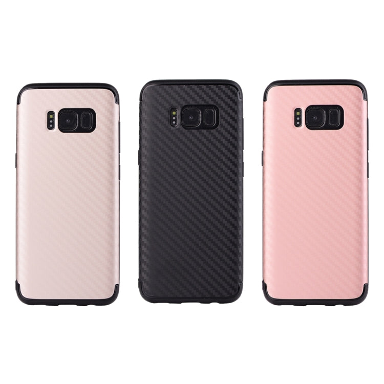 For Galaxy S8 Knit Texture TPU Dropproof Protective Back Cover Case (Rose Gold)