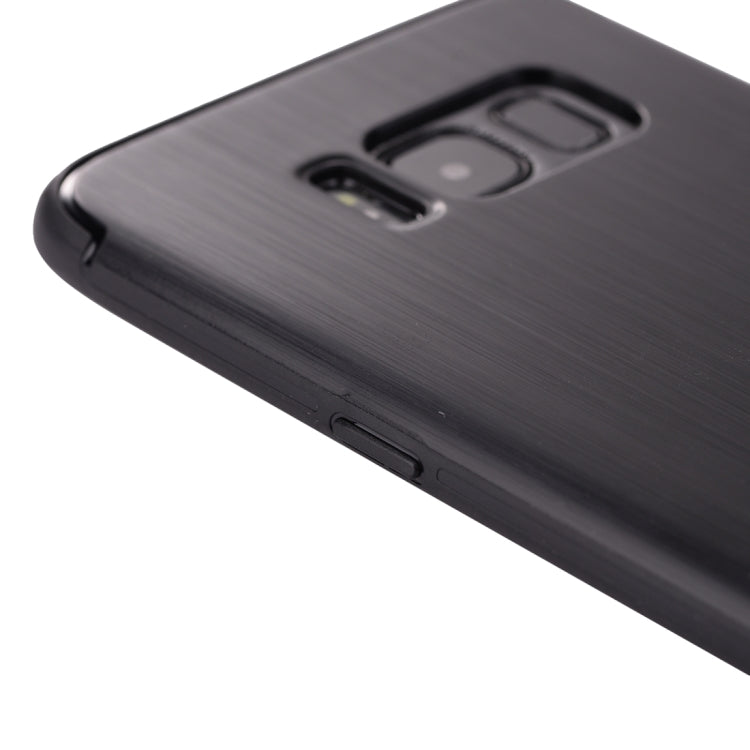 For Galaxy S8 Brushed Texture TPU Dropproof Protective Back Cover Case