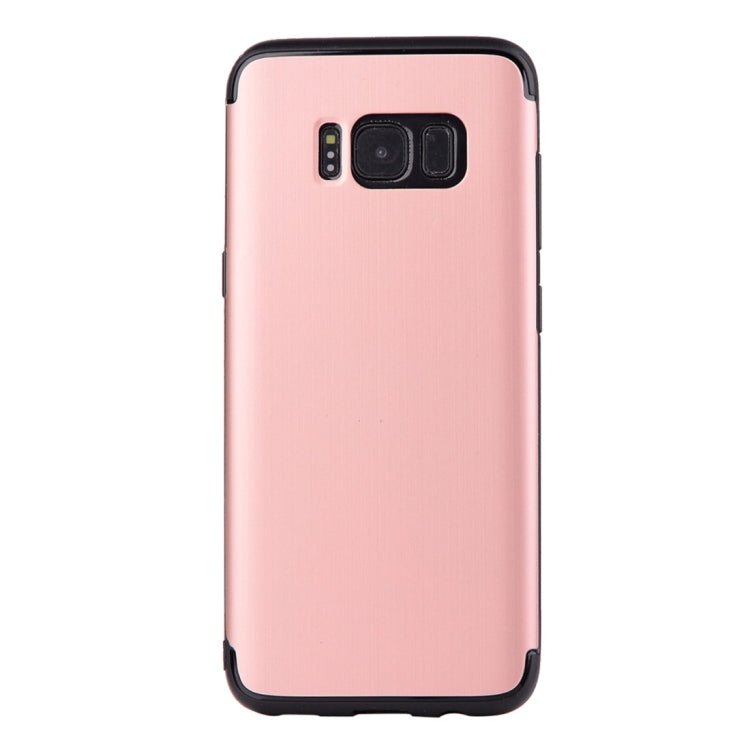 For Galaxy S8 Brushed Texture TPU Dropproof Protective Back Cover Case