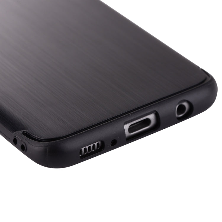 For Galaxy S8 Brushed Texture TPU Dropproof Protective Back Cover Case