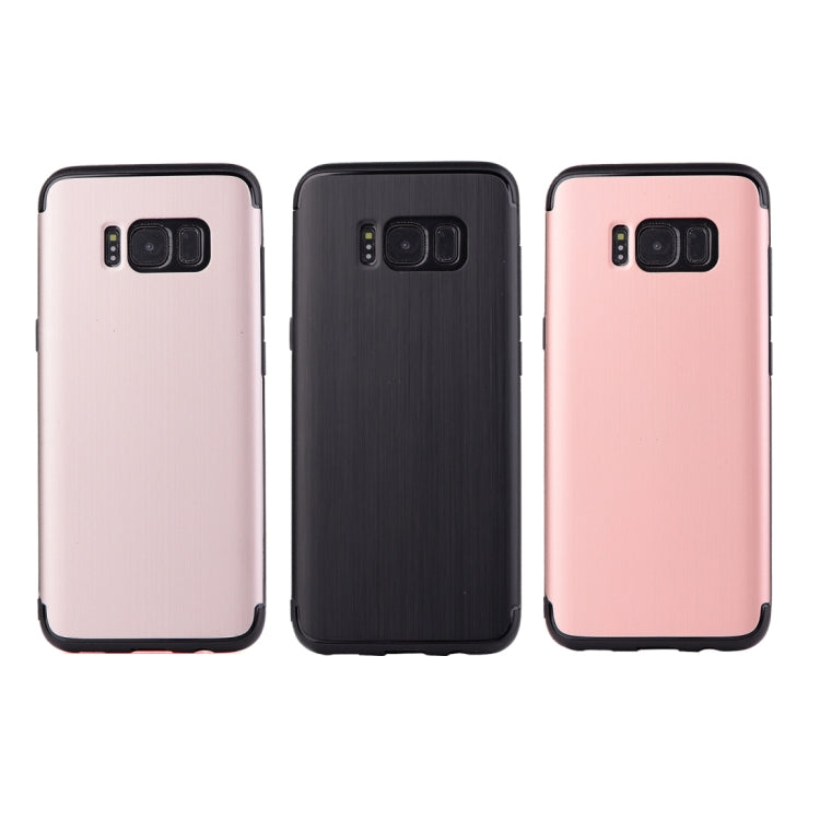 For Galaxy S8 Brushed Texture TPU Dropproof Protective Back Cover Case