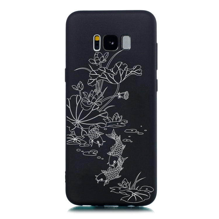 Lotus Pond Painted Pattern Soft TPU Case for Galaxy S8+