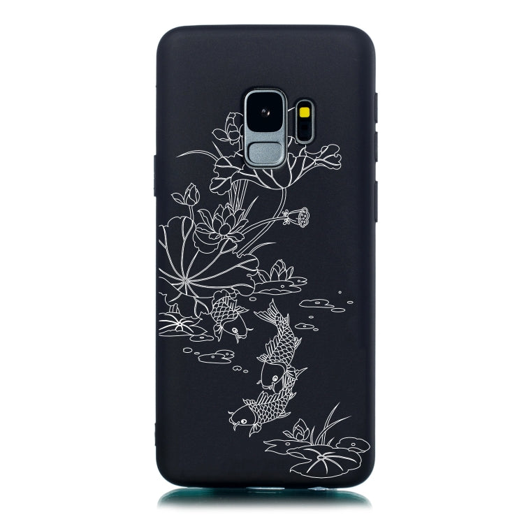 Lotus Pond Painted Pattern Soft TPU Case for Galaxy S9+